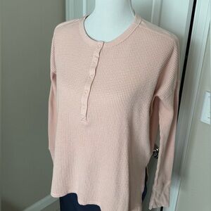 Offline by Aerie Pink Waffle Snap Button Polo, pink Sz XS